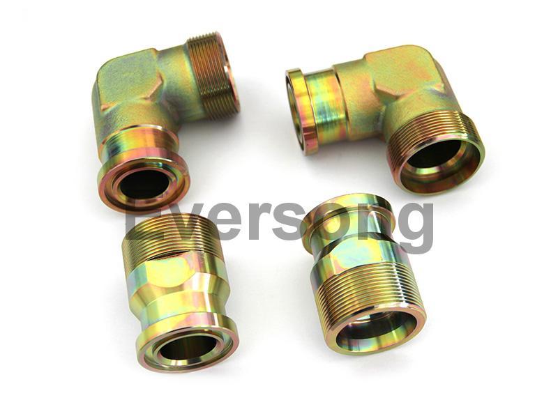 SAE flange adapter with male metric thread & 24° inner cone