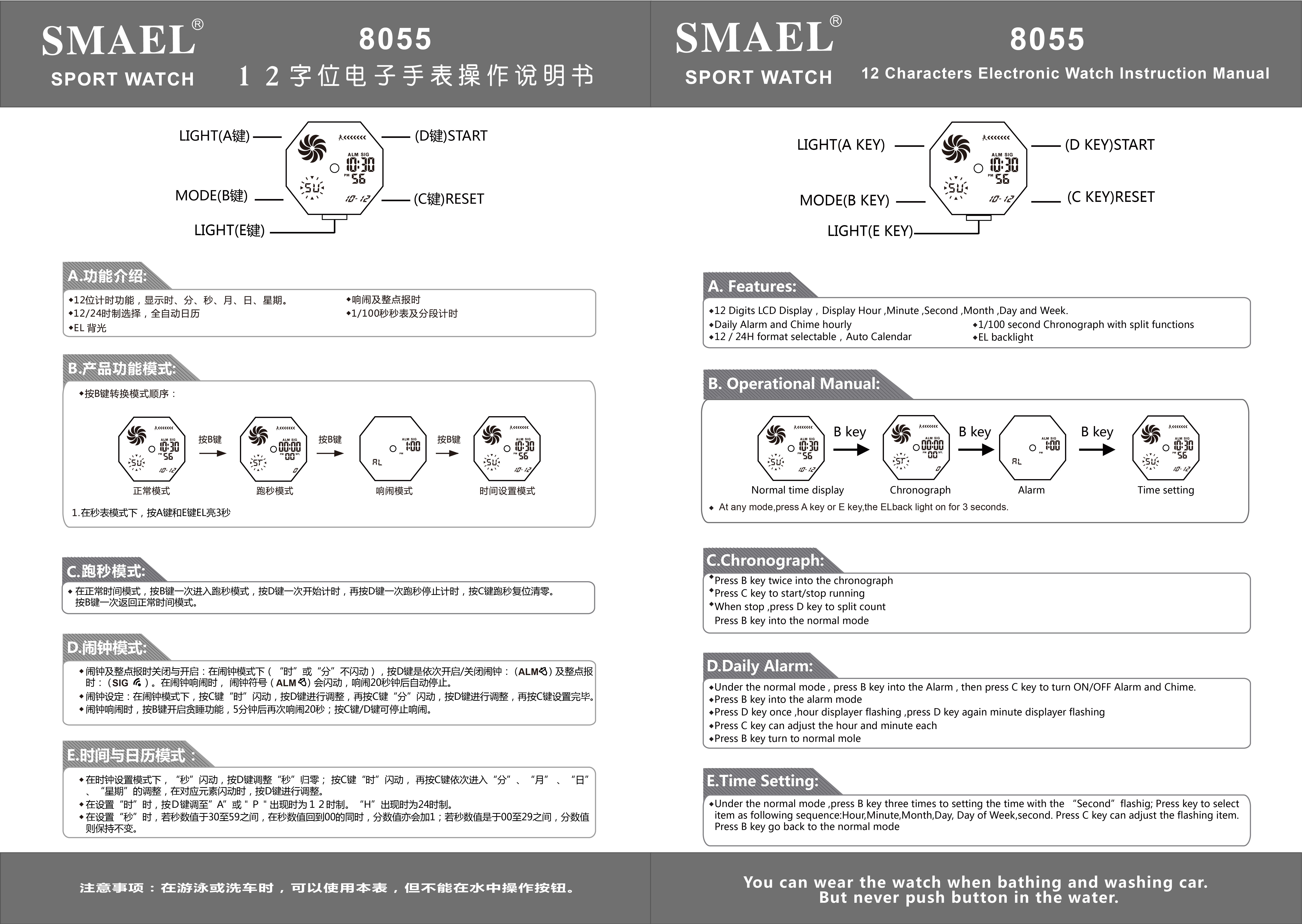 8055 instructions in English and Chinese 12