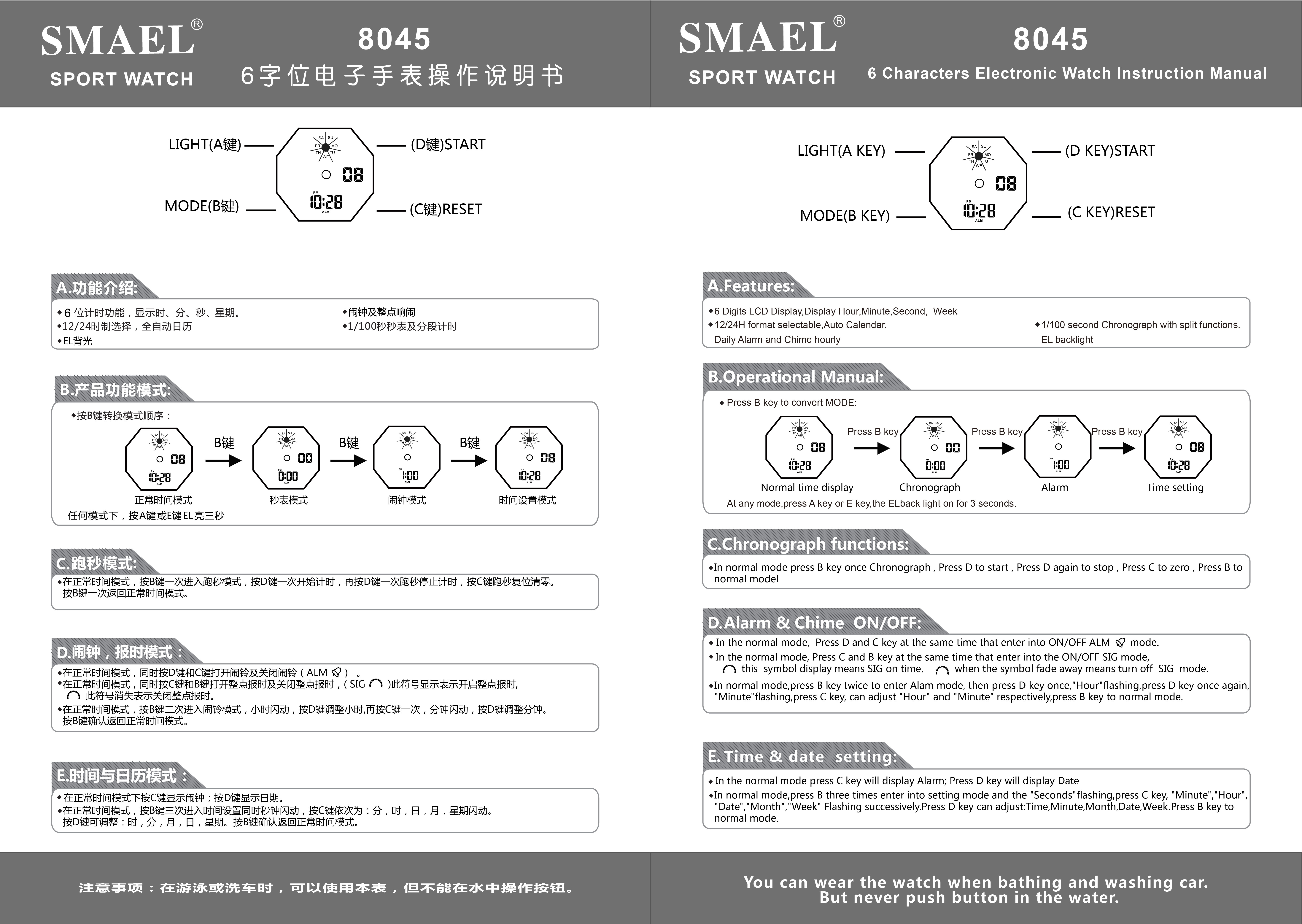 8045 instructions in English and Chinese 6