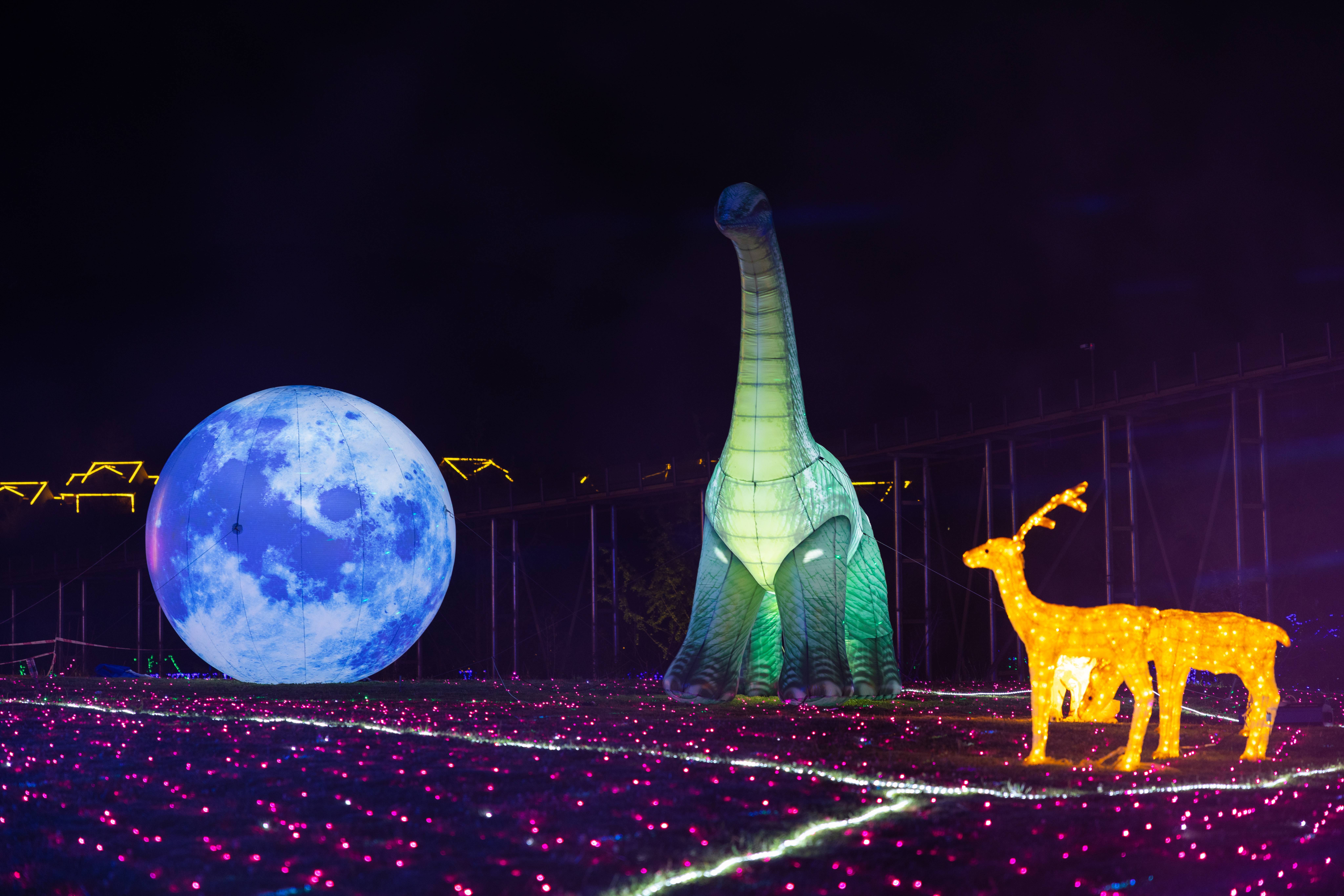 龙里油画大草原景区夜游灯光秀 龙里油画大草原景区夜游灯光秀