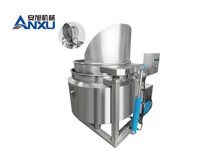 Automatic discharging jacketed pot