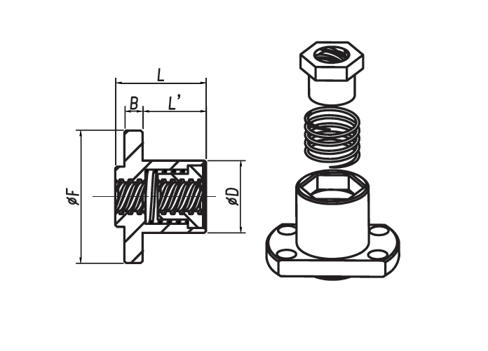 DCHT4 series Nut