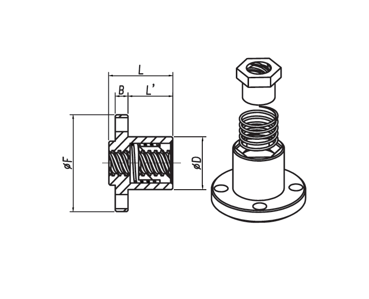 DCOT4 series Nut