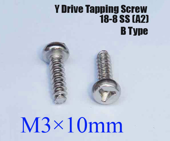 M3*10mm Y Drive Tapping Screw Security Screw Y型防盗螺丝,SS 304
