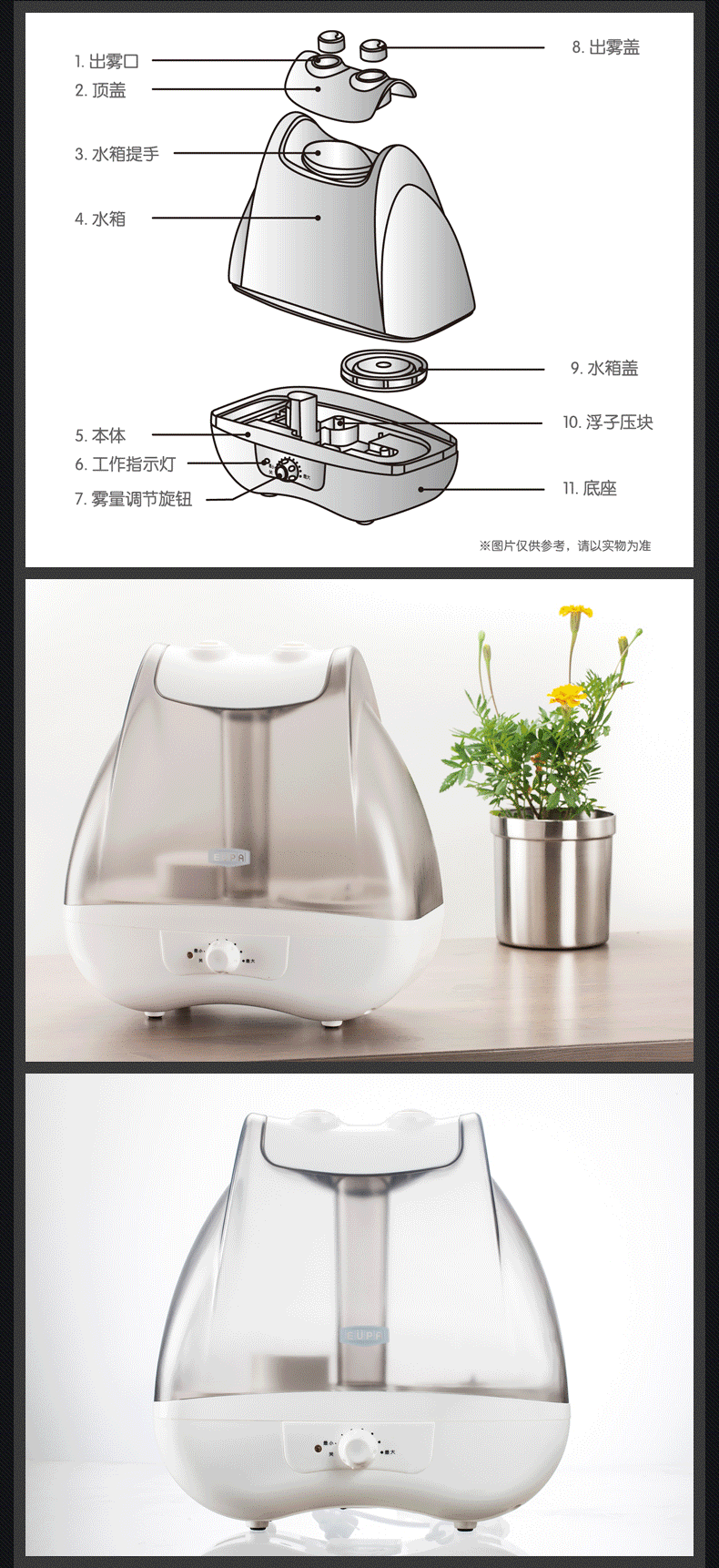 超声波加湿器结构图图片