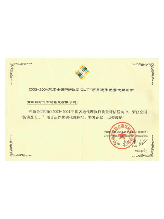 項目運作優秀代理稱號