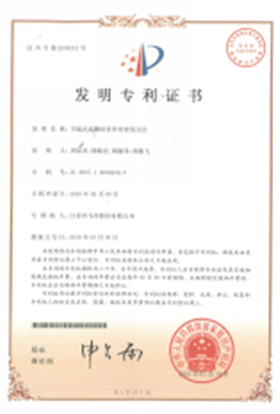 Invention patent certificate