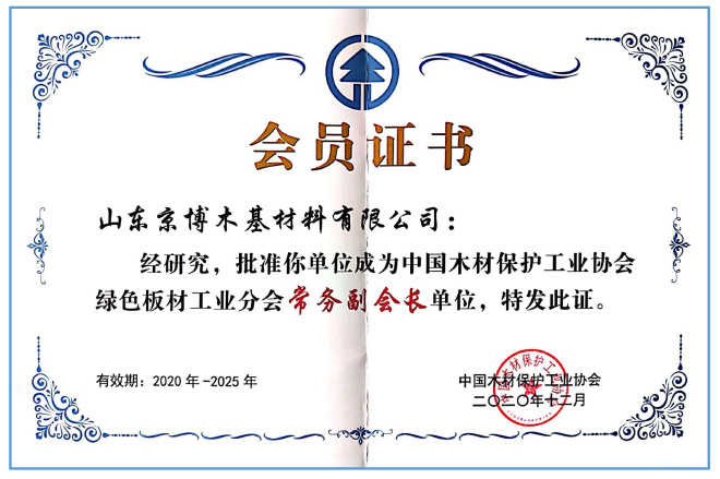 中国木材保护工业协会绿色板材工业分会副会长