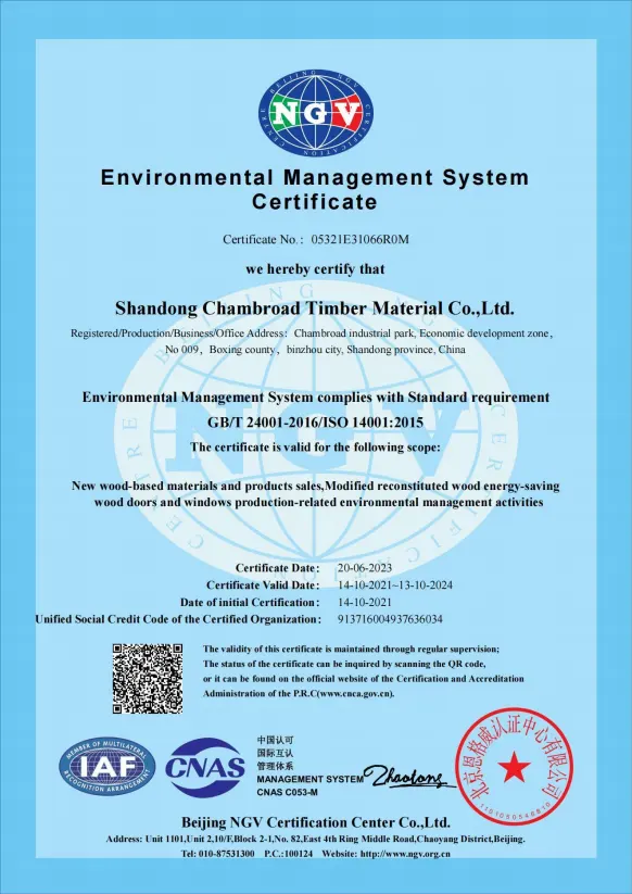 Environmental Management SystemCertificate