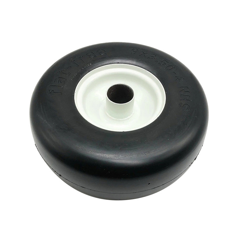 Exmark 9X3.50-4 9X3.5X4 Walk Behind 1-513648 Flat Free Solid Tire Front Caster Wheel