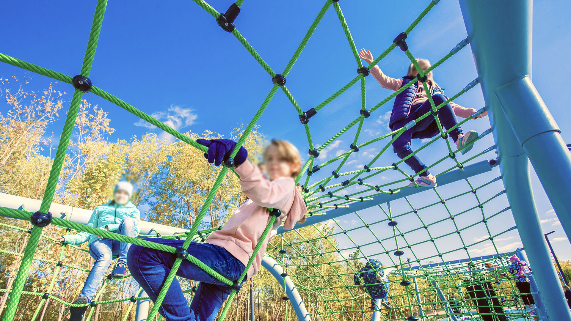 Amusement playground rope nets