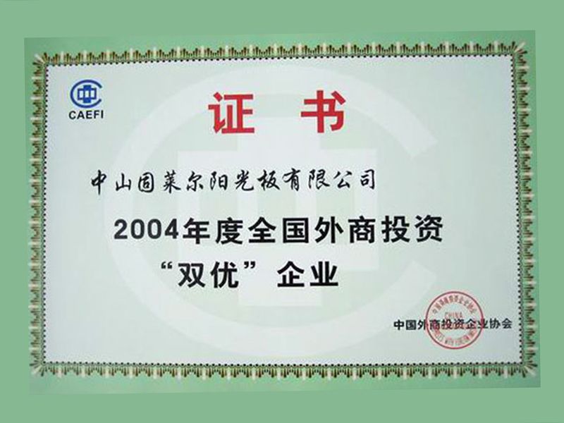 2004年度全国外商投资”双优“企业