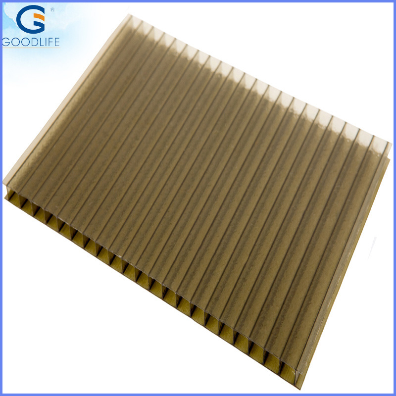 Bronze Polycarbonate twin-wall Frosted hollow sheet