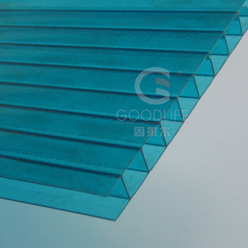 Lake-Bule polycarbonate frosted hollow sheet