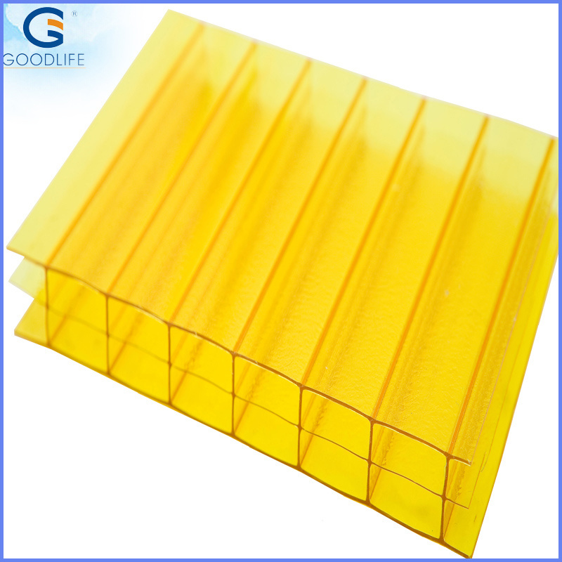 Yellow Polycarbonate Triple-wall hollow sheet