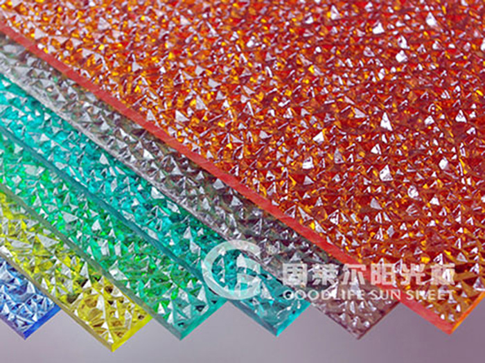 Polycarbonate Embossed Sheet-Colorful Diamond Embossed Sheet