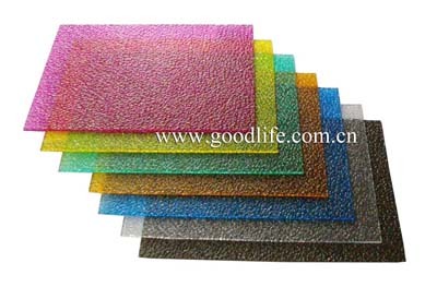 Color polycarbonate embossed sheet