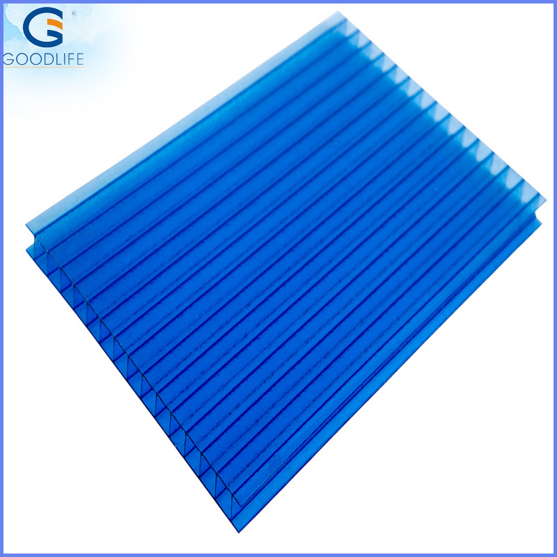 Bule Polycarbonate frosted twin-wall hollow sheet