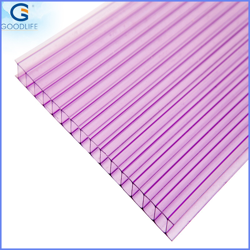 Purple Polycarbonate twin-wall hollow sheet