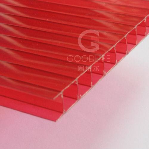 Red Polycarbonate twin-wall hollow sheet