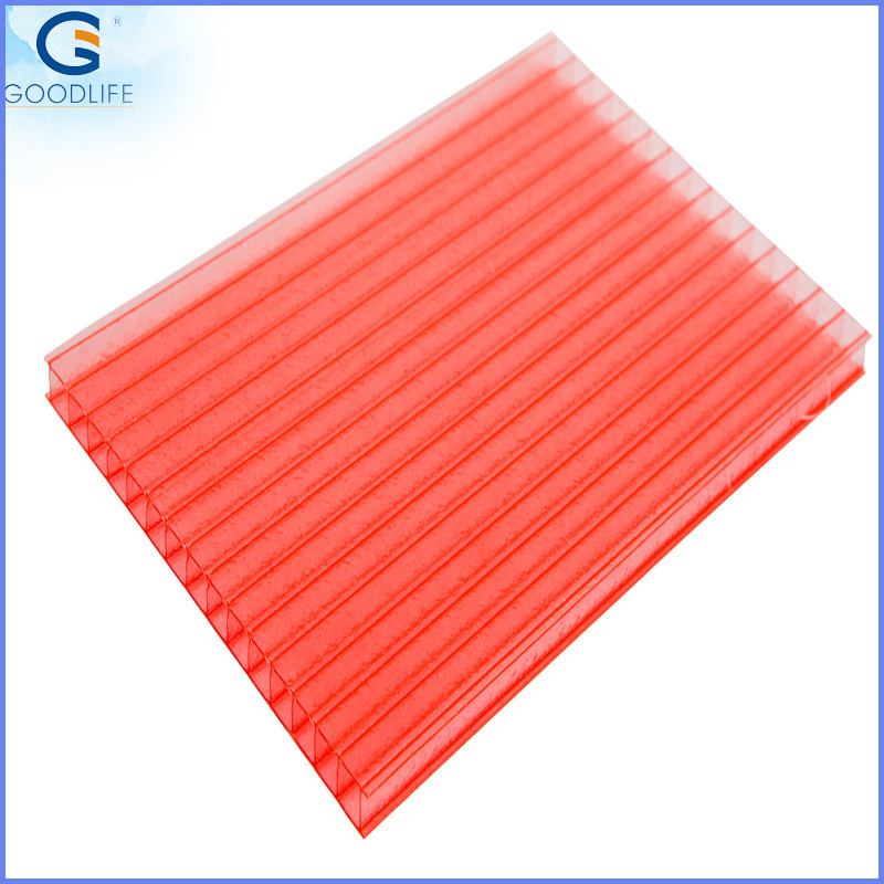 Pink Polycarbonate frosted twin-wall hollow sheet