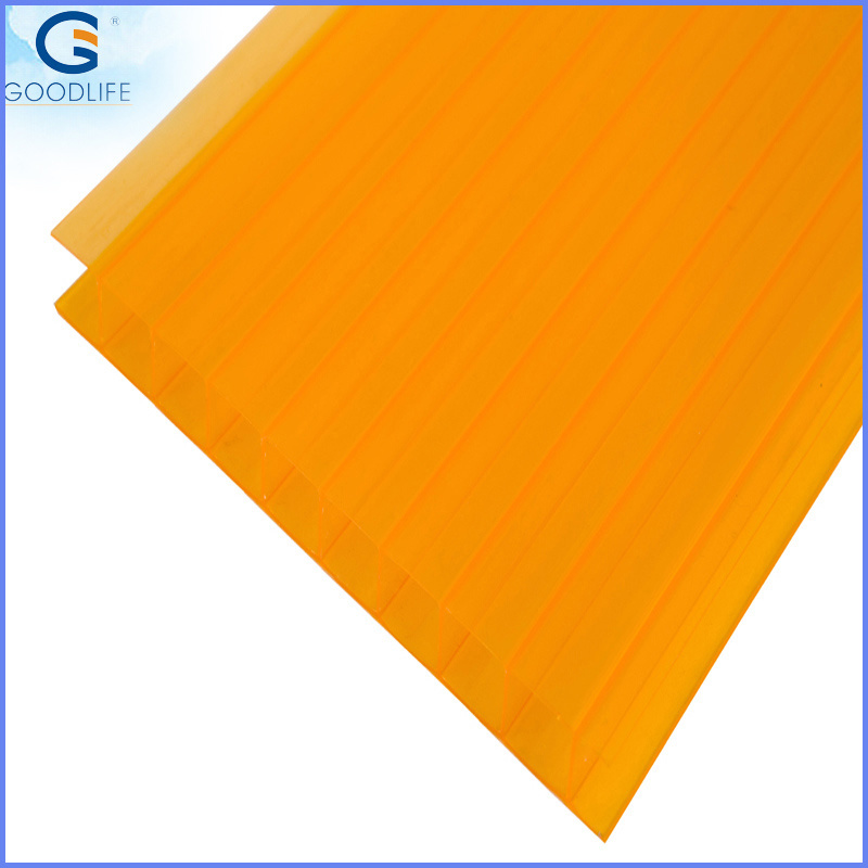 Orange Polycarbonate twin-wall hollow sheet