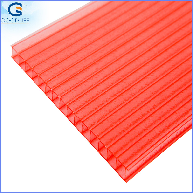 Pink Polycarbonate twin-wall hollow sheet