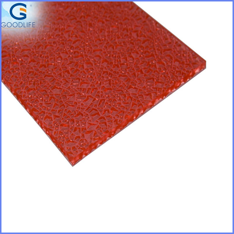Red Polycarbonate diiamond embossed sheet
