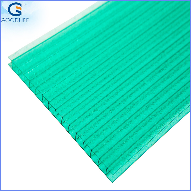 Green Polycarbonate frosted twin-wall hollow sheet
