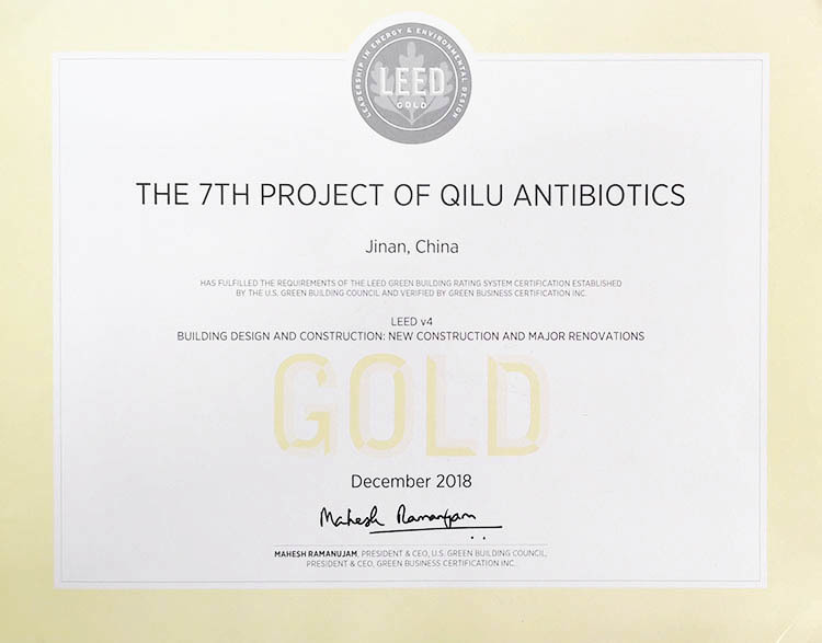 LEED V4 Gold Certificate