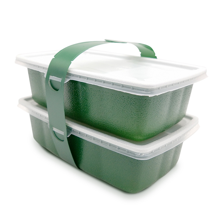 源厂定制环保微波炉PP 3格食品容器一次性塑料便当盒（三个尺寸七个颜色分开上）