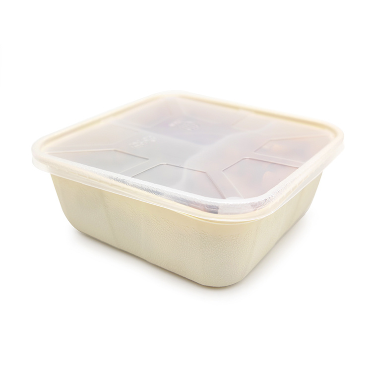 环保多功能可生物降解双层食品外卖方形餐盒