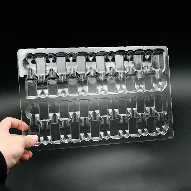 定制电子镜片塑料透明吸塑托盘包装