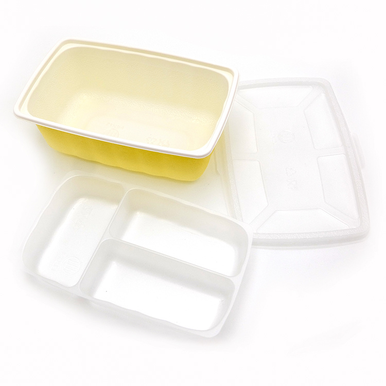 源厂定制环保微波炉PP 3格食品容器一次性塑料便当盒（三个尺寸七个颜色分开上）