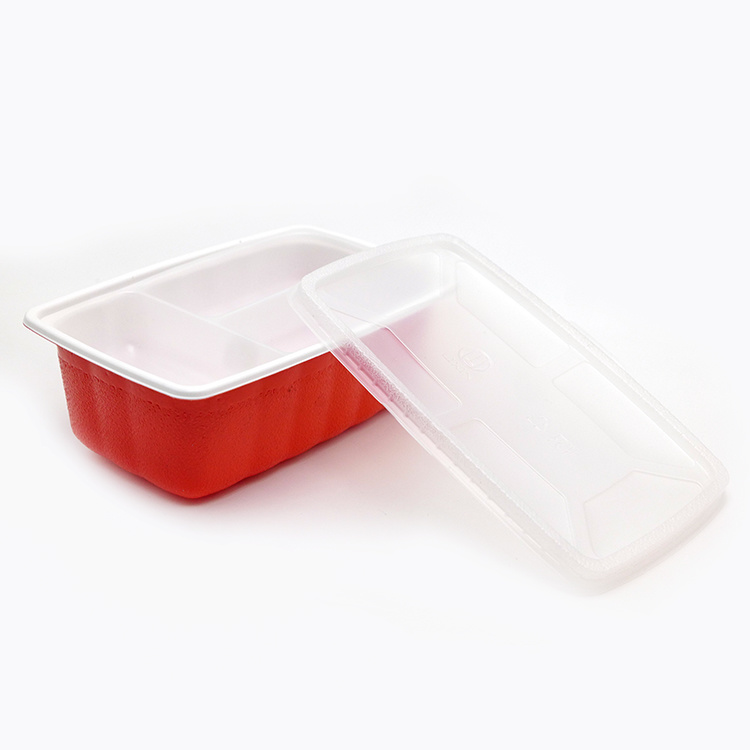 源厂定制环保微波炉PP 3格食品容器一次性塑料便当盒