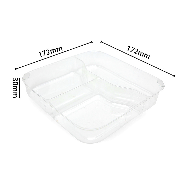 The eco friendly  multifunction biodegradable double layers food takeaway square lunch box