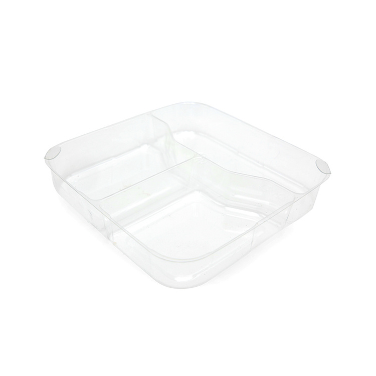 The eco friendly  multifunction biodegradable double layers food takeaway square lunch box