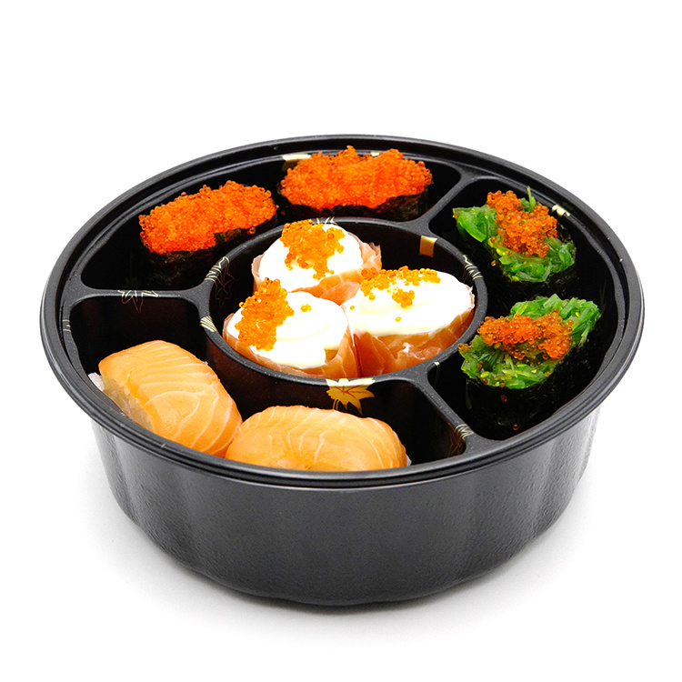 Wholesale Custom PP Food Grade Disposable Plastic Round Lunch Bento Box for Fast Food