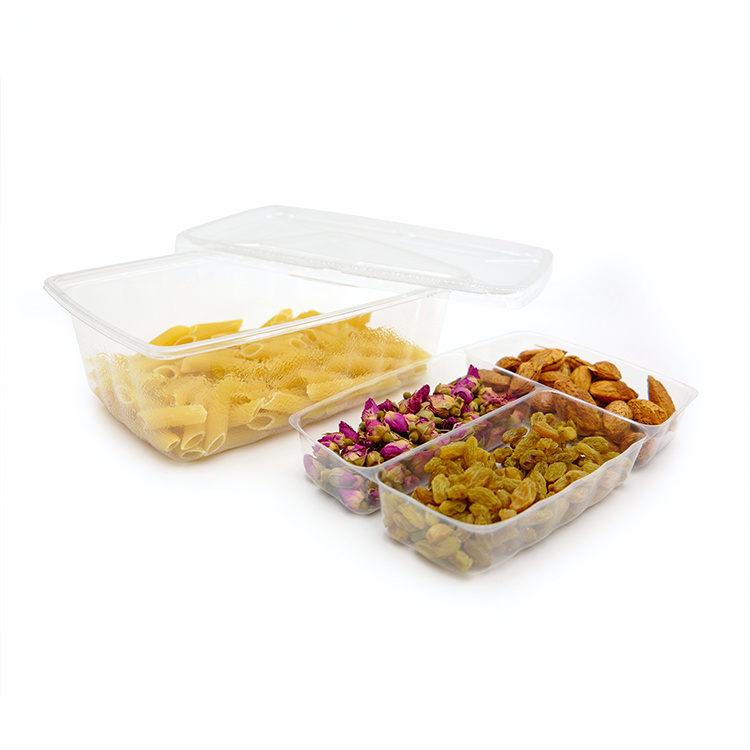 The multifunction 1000ml PP plastic blister rectangle take out bento box to keep food warm