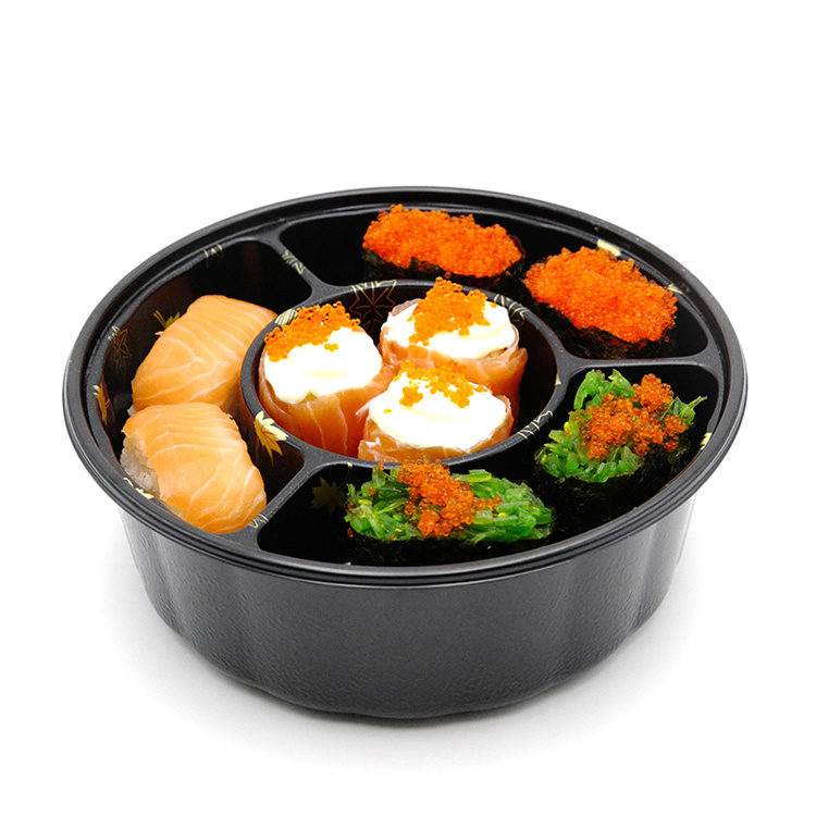 Wholesale Custom PP Food Grade Disposable Plastic Round Lunch Bento Box for Fast Food