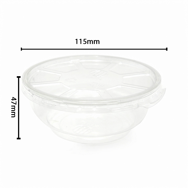 The cheap BPA free customized 300ml disposable clear plastic PP  PP soup take away bowl with lid