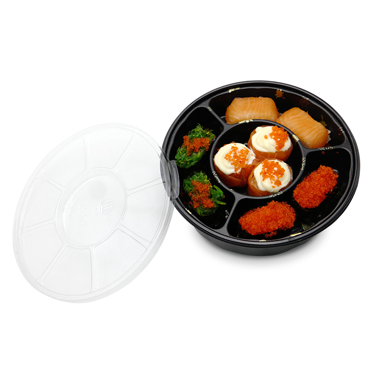 Wholesale Custom PP Food Grade Disposable Plastic Round Lunch Bento Box for Fast Food