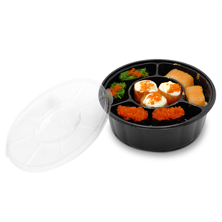 Wholesale Custom PP Food Grade Disposable Plastic Round Lunch Bento Box for Fast Food