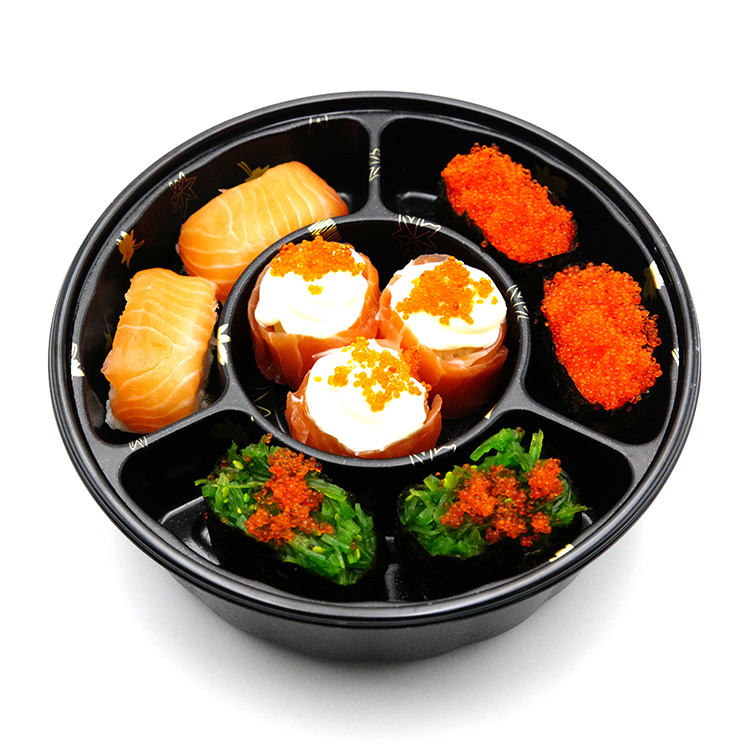 Wholesale Custom PP Food Grade Disposable Plastic Round Lunch Bento Box for Fast Food