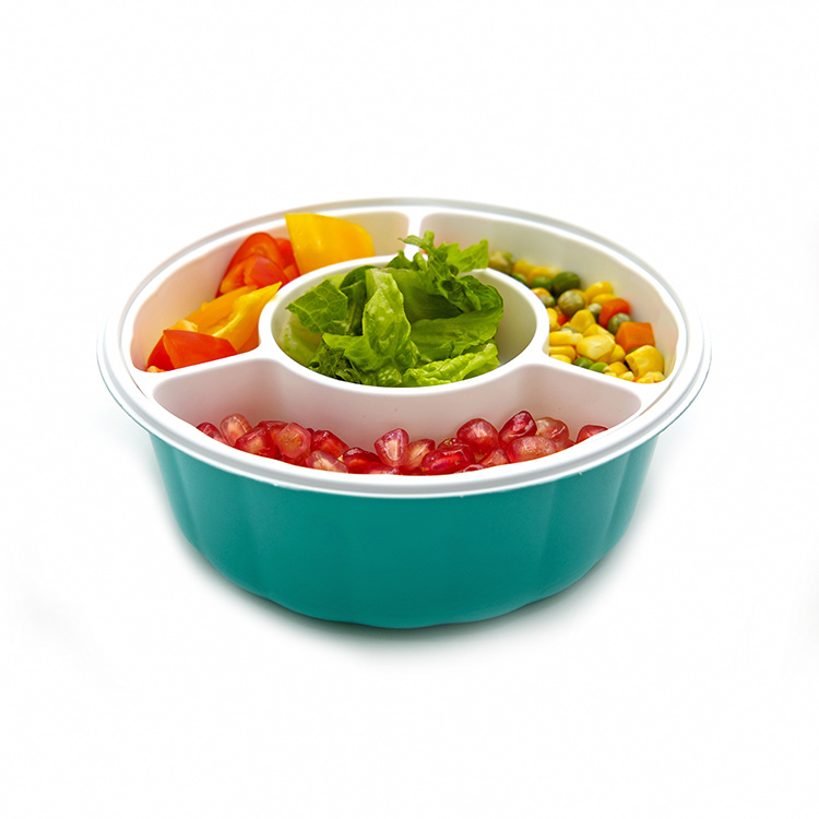 The food grade disposable plastic PP round food delivery container lunch box