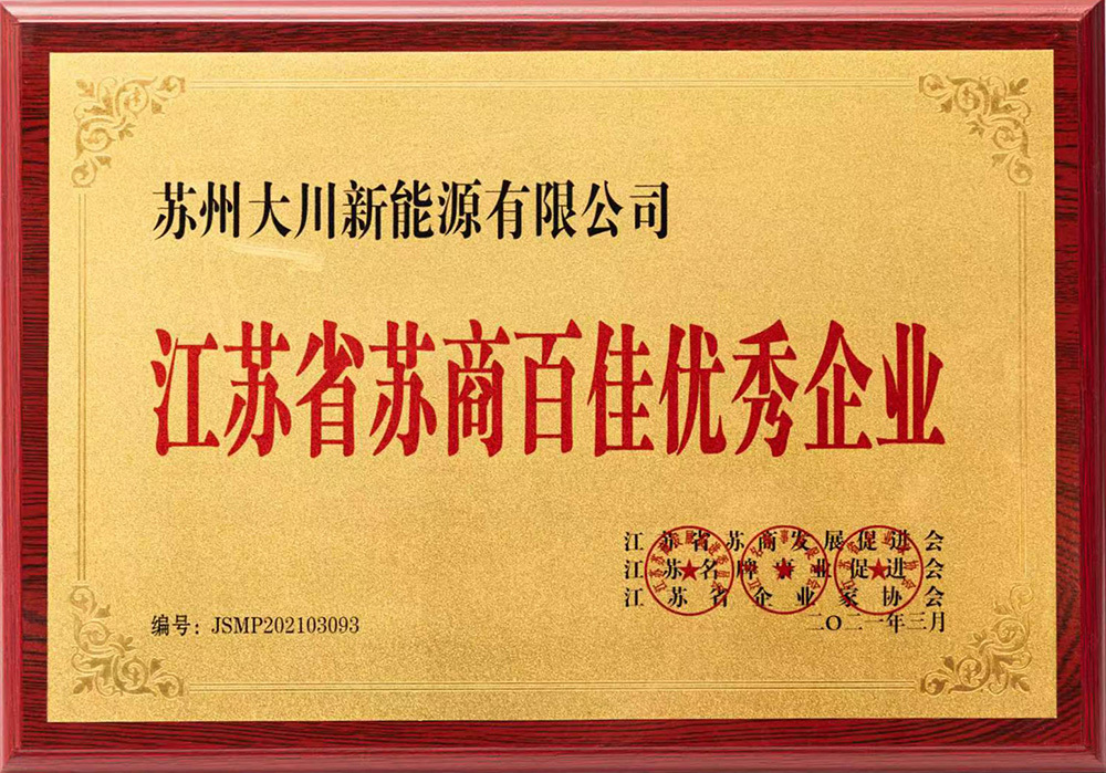 江蘇省蘇商百佳優(yōu)秀企業(yè)
