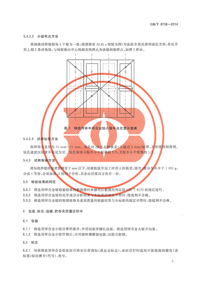 鑄造用鋅合金錠國家標準GB/T 8738-2014