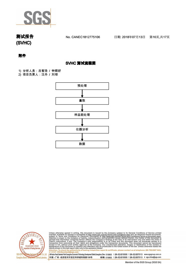 2018年锌合金欧盟REACH-svhc测试报告(中文版) 2018年锌合金欧盟REACH-svhc测试报告(中文版)