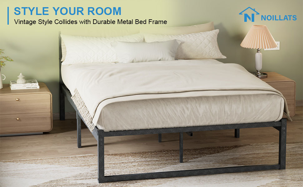 Simple Full Size Bed Frame with Headboard