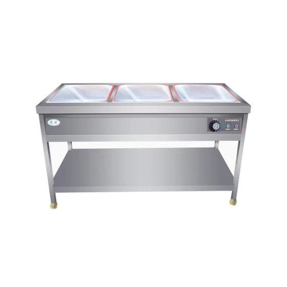 Three large grids and three pots electric rice vending table